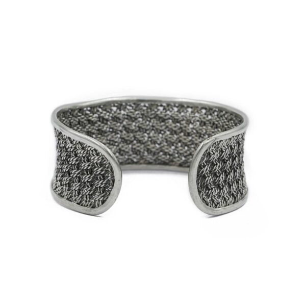 Wide Braided Sterling Silver Cuff