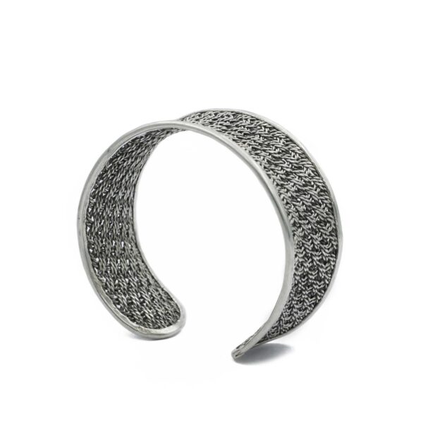 Wide Braided Sterling Silver Cuff