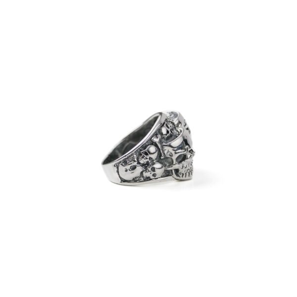 Laughing Joker and Skull Silver Men's Ring