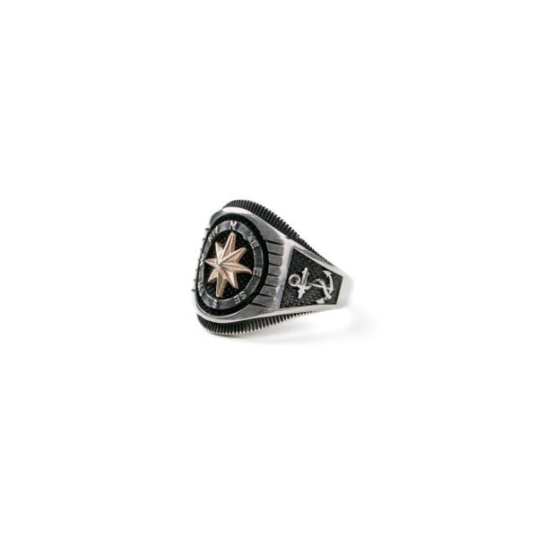 Compass Silver Men's Ring