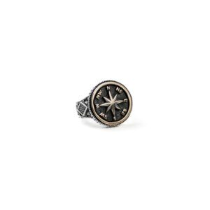 Compass Sterling Silver Ring for Men