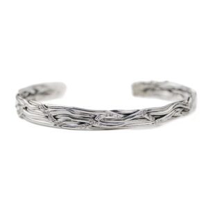 Hammered Wire Silver Bangle