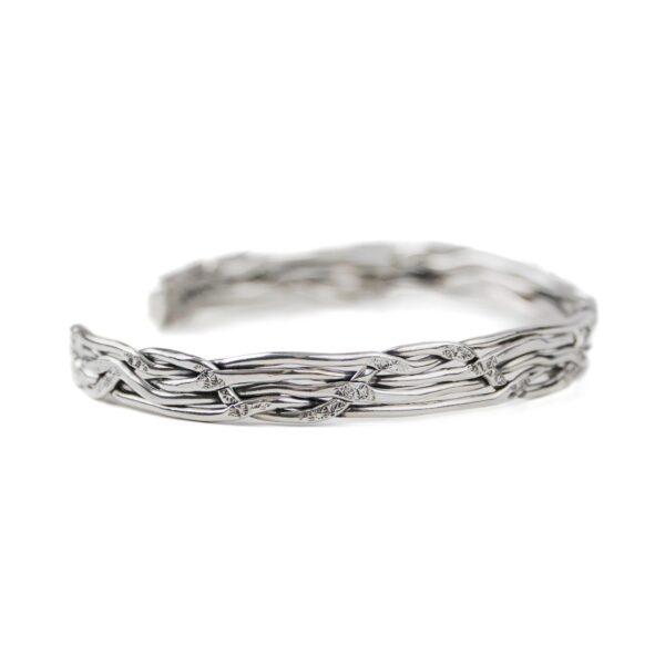 Hammered Wire Silver Bangle