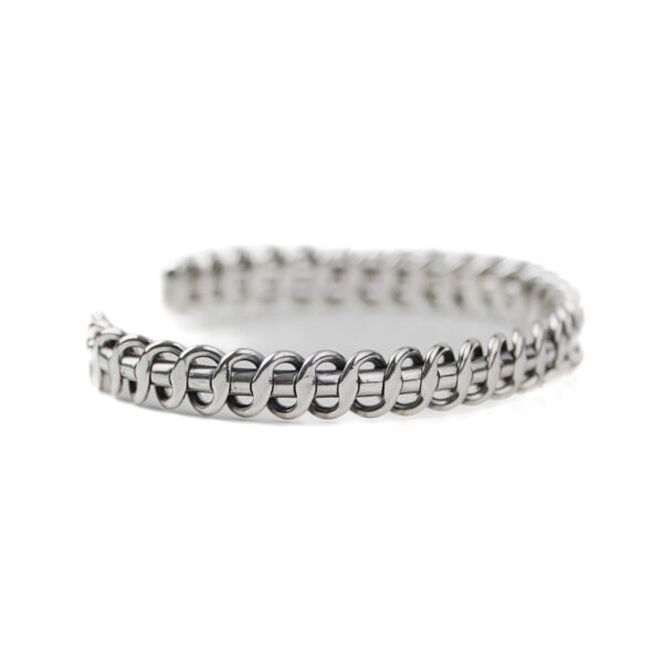 Two Strand Twisted Wire Silver Cuff Bracelet