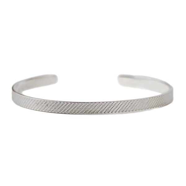 Wire Pattern Mesh 925 Sterling Silver Bangle Cuff