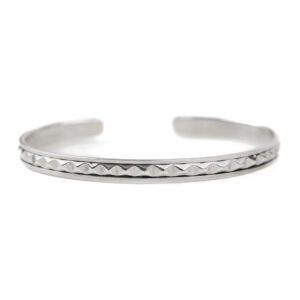 Spike Silver Cuff Bangle