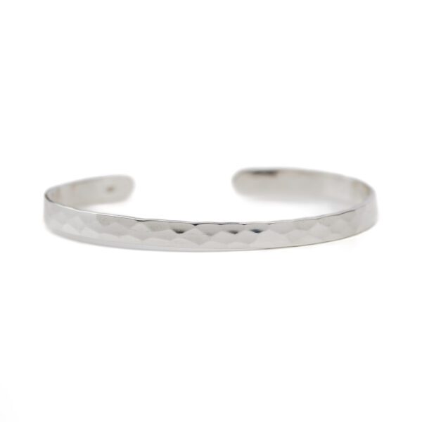 Diamond Cut Silver Cuff Bangle