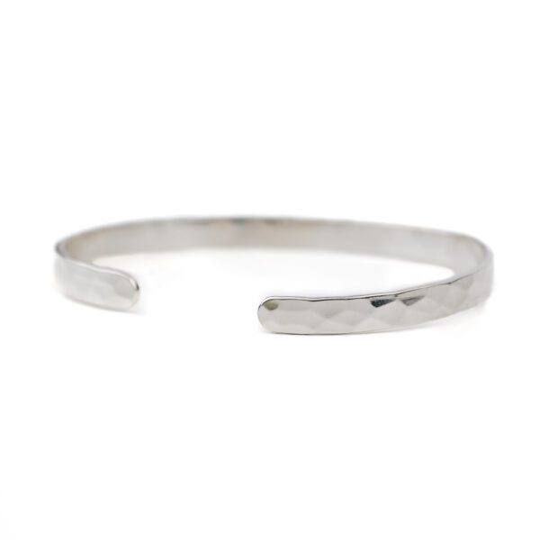 Diamond Cut Silver Cuff Bangle