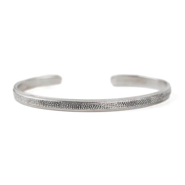 Dotted Textured Sterling Silver Cuff Bangle