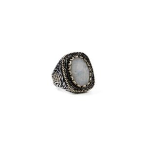 Moonstone Vintage Silver Ring for Men