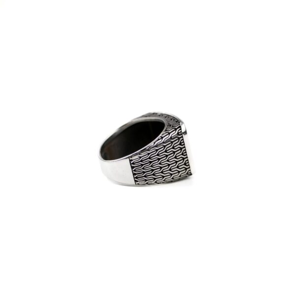 Men's Silver Ring with Unique Braided Pattern