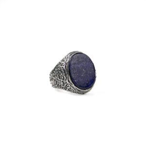 Lapis Lazuli Oval Vintage Silver Ring for Men