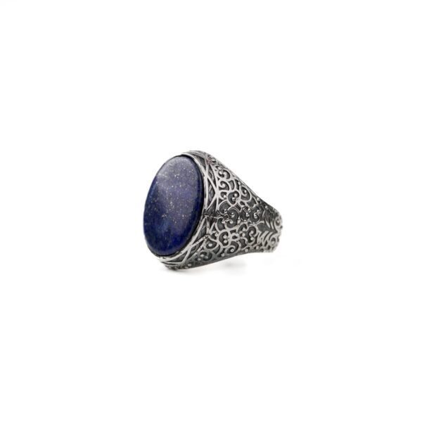 Lapis Lazuli Oval Vintage Silver Ring for Men