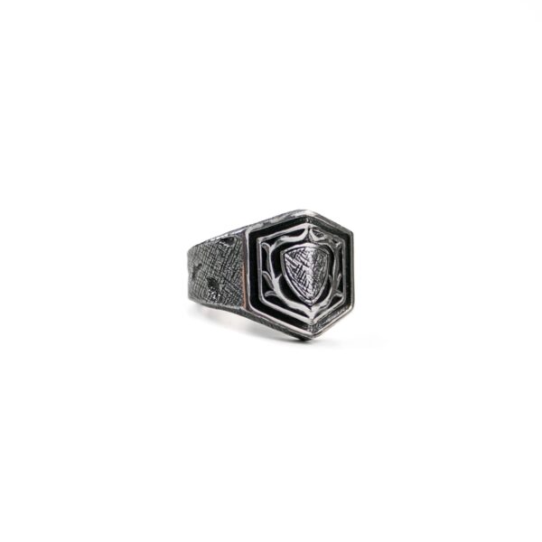 Coat of Arms Silver Ring Family Crest