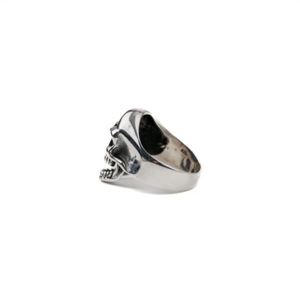 Mad Skull Open Mouth Silver Ring for Men