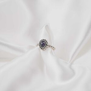 Amethyst Sterling Silver 925 Women's Minimal Bubble Ring