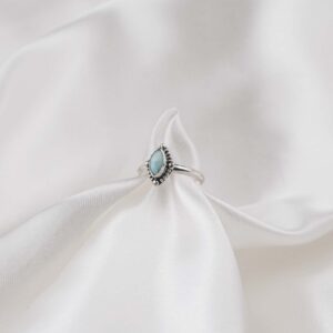 Larimar Sterling Silver 925 Women's Minimal Ring