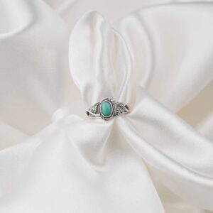 Larimar Sterling Silver 925 Women's Minimal Ring