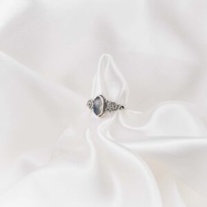 Moonstone Sterling Silver 925 Women's Minimal Ring