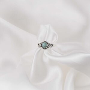 Larimar Sterling Silver 925 Women's Minimal Ring