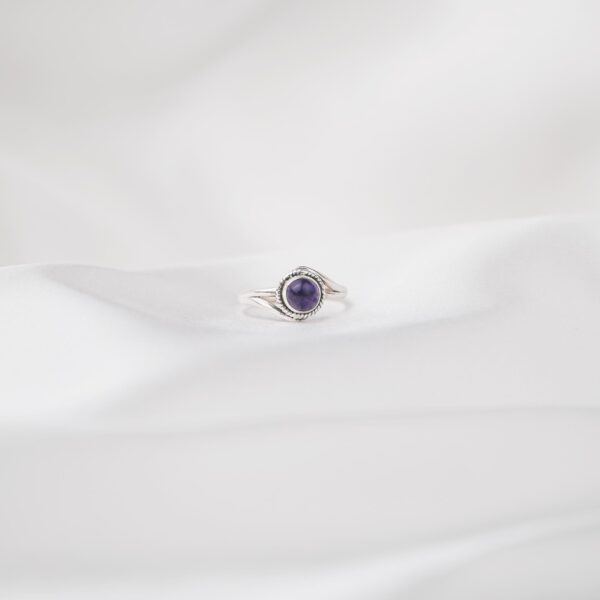 Amethyst Sterling Silver 925 Women's Minimal Ring