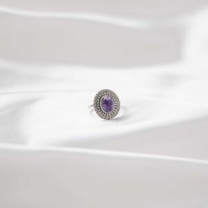 Amethyst Sterling Silver 925 Women's Minimal Ring