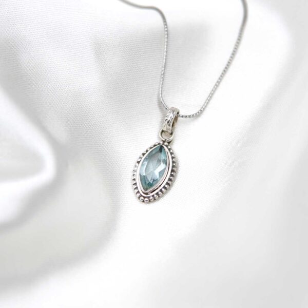 Blue Topaz Silver Pendant