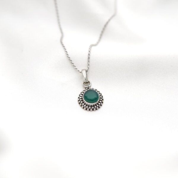 Green Onyx Silver Pendant - Image 3