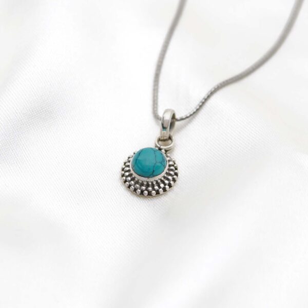 Turquoise Stone Silver Pendant