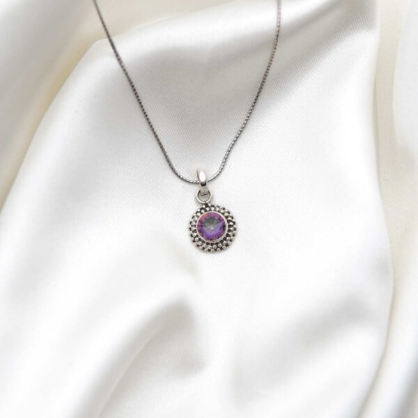 Mystic Topaz Silver Pendant - Image 3