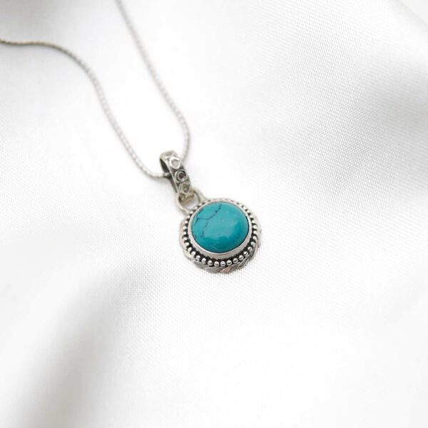 Turquoise Stone Silver Pendant