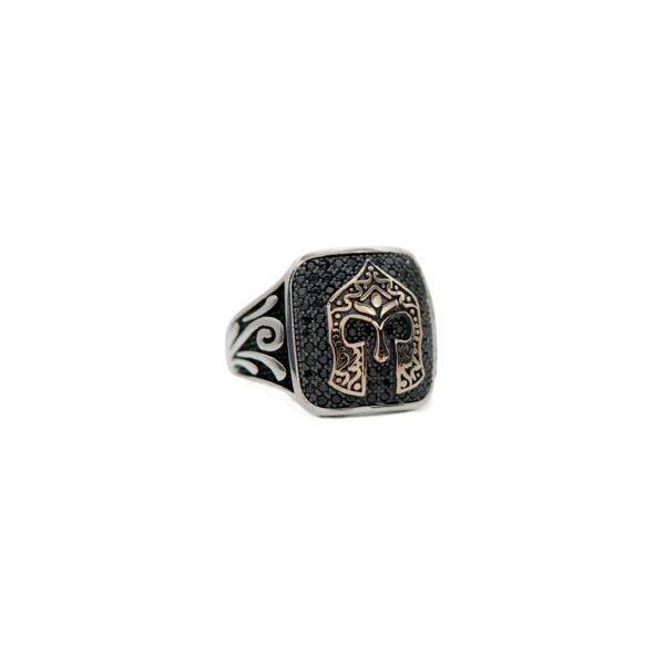 Spartan Hoplite Helmet Sterling Silver 925 Men's Ring