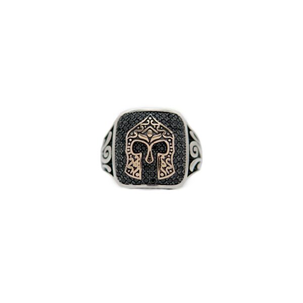 Spartan Hoplite Helmet Sterling Silver 925 Men's Ring