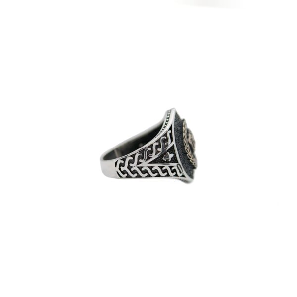 Medusa Head Oval Silver Ring - Image 2