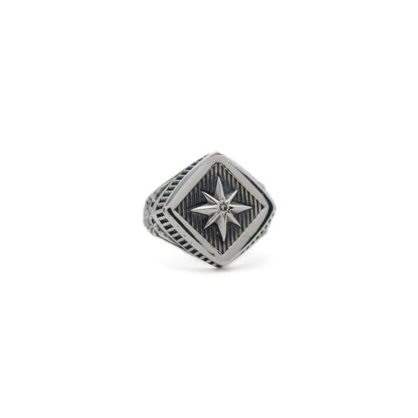 Compass 925 Sterling Silver Men's Ring