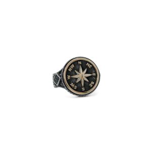 Compass Ring 925 Sterling Silver Men's Ring