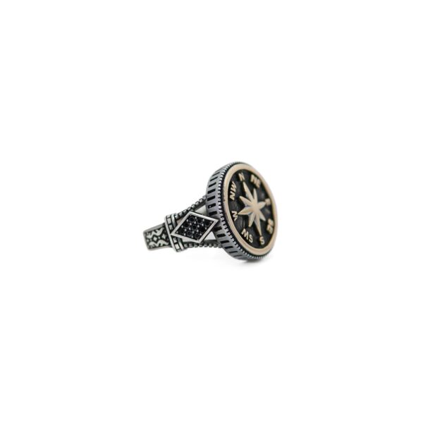 Compass Ring 925 Sterling Silver Men's Ring