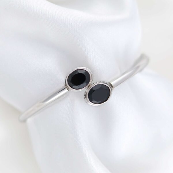 Onyx Stone Sterling Silver Cuff Bangle