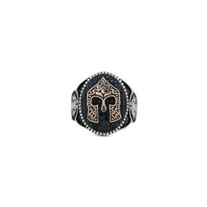 Spartan Hoplite Helmet Sterling Silver 925 Men's Ring