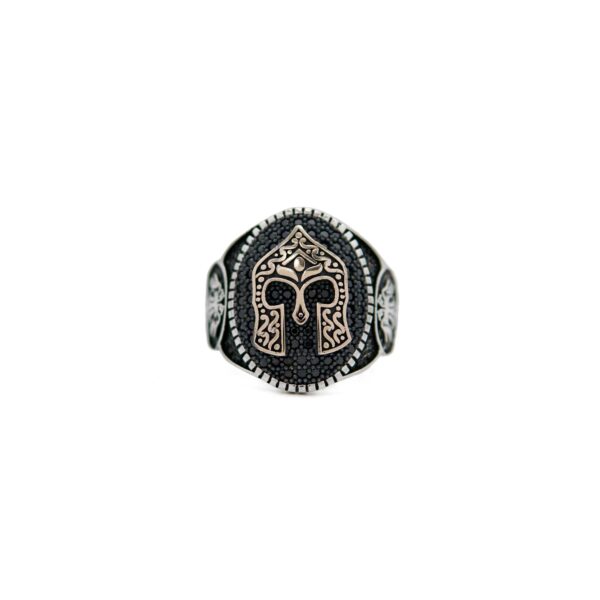 Spartan Hoplite Helmet Sterling Silver 925 Men's Ring