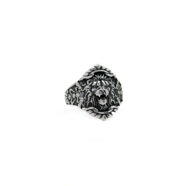 Lion Face Silver Ring - Image 2