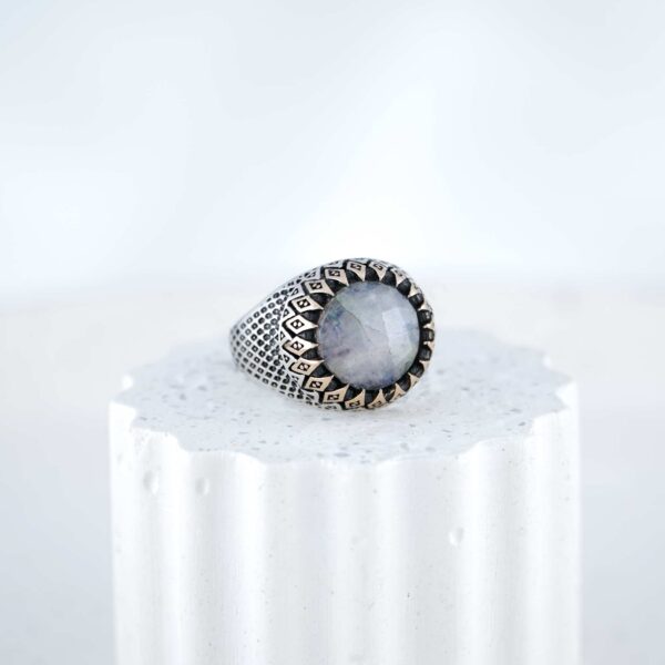 Moonstone Men's Ring Unisex Sterling Silver 925