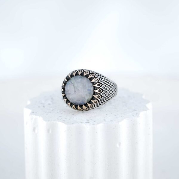 Moonstone Men's Ring Unisex Sterling Silver 925