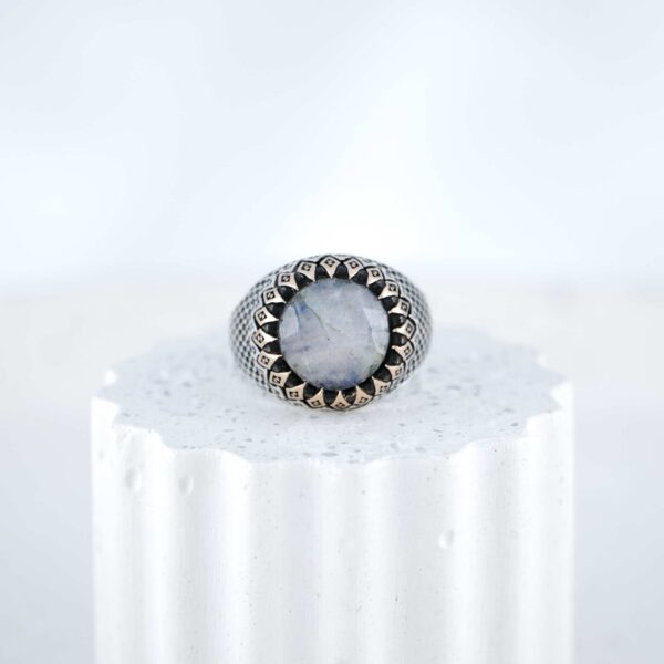 Moonstone Men's Ring Unisex Sterling Silver 925