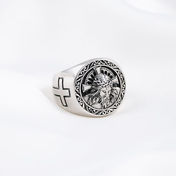 Jesus Christ Silver Ring - Image 2