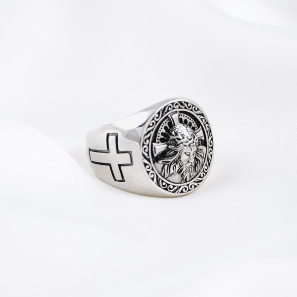 Jesus Christ Silver Ring - Image 3