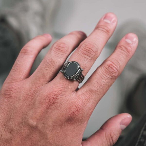 Oval Onyx Silver Ring