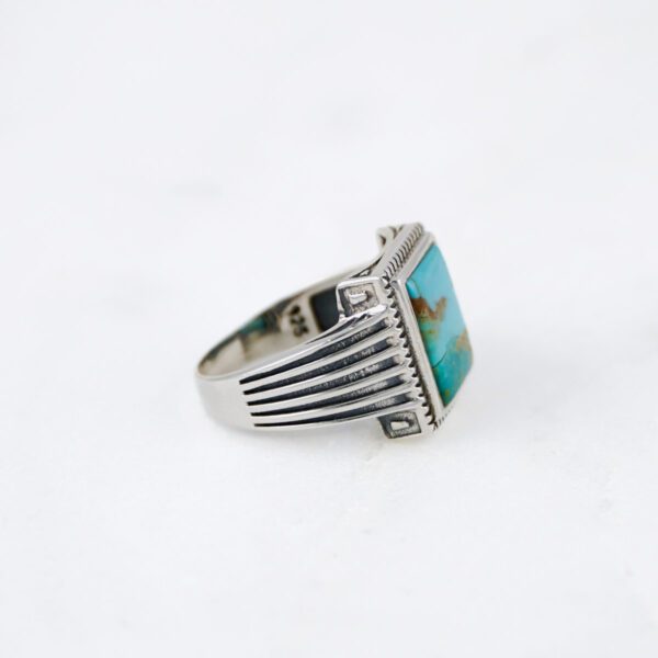 Turquoise Stone Silver Ring - Image 2