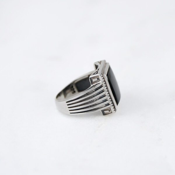 Onyx Stone Silver Ring - Image 3