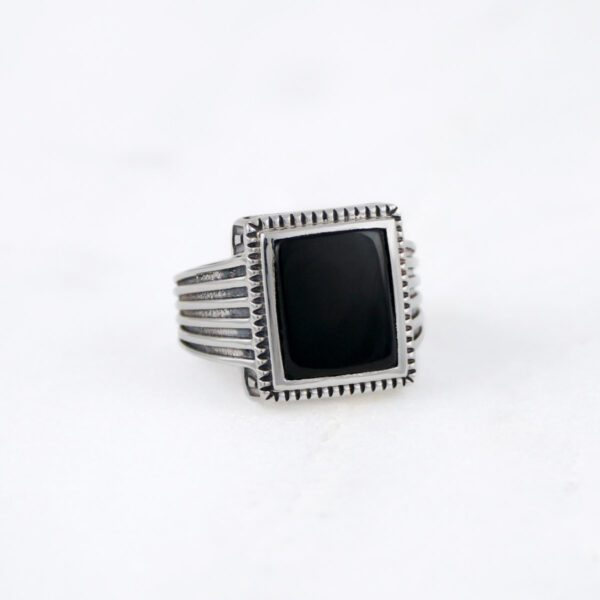 Onyx Stone Silver Ring